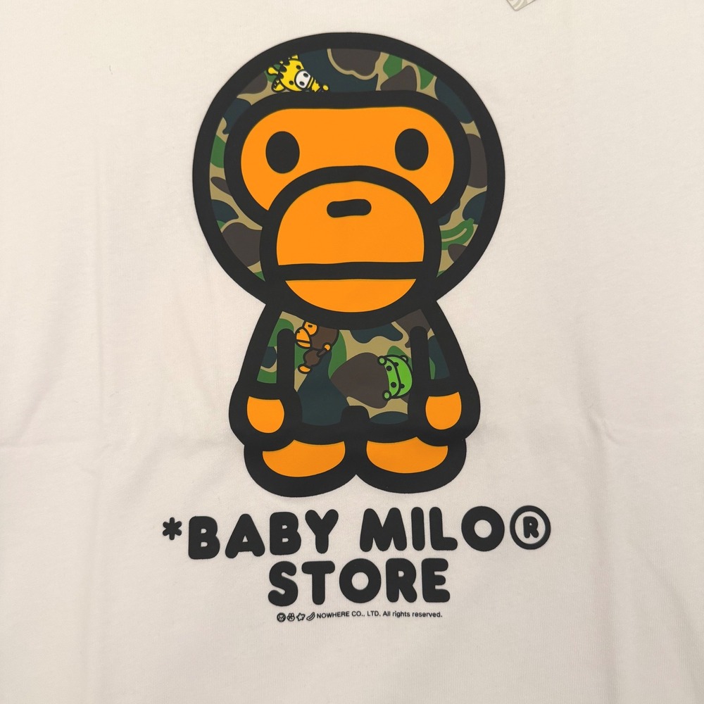 NWT A Bathing Ape BAPE Baby Milo Store White Camo Graphic T-Shirt Mens Large - Picture 4 of 10